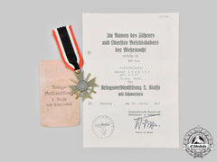 Germany, Luftwaffe. A War Merit Cross Ii Class With Swords, With Award Document, By Klein & Quenzer