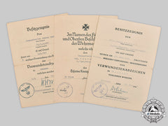 Germany, Heer. A Lot Of Award Documents To Johann Semrad, Battle Of Kursk Wia