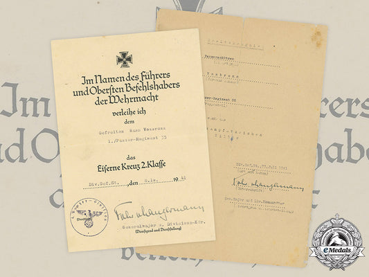 germany,_heer._two_award_certificates_to_panzer_gefreiter_vonbrunn,1941_c2020_815emd_134