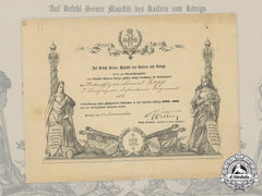 Germany, Imperial. A Franco-Prussian War Medal Document To Nco Kopf, 1871