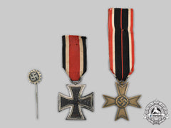 Germany, Wehrmacht. A Pair Of Service Medals & Pin