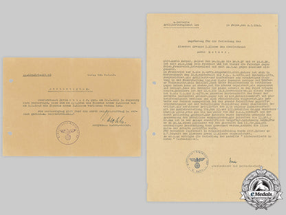 germany,_heer._two_documents_to_artillery_oberleutnant_hutner(_ek1)_c2020_911emd_153_1