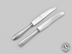 Germany, Third Reich. A Pair Of Mess Hall Butter Knives, Kriegsmarine And Bmw Factory