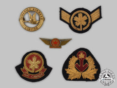 Canada, Commonwealth. A Lot Of Five Airline Insignia