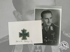 Germany, Luftwaffe. A Pair Of Postwar Signed Photos Of Stuka Ace Heinrich Meyering
