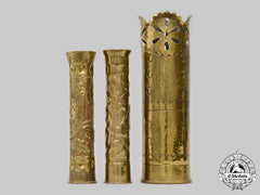 Czechoslovakia, I Republic. Three Trench Art Brass Shells 1915