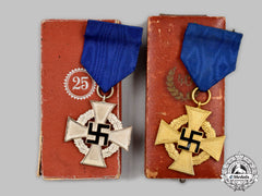 Germany, Third Reich. A Pair Of Cased Civil Service Long Service Awards