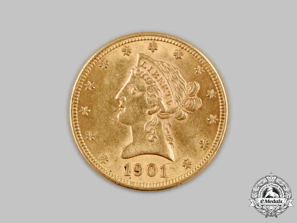 united_states._a_coronet_head_gold_ten_dollar_coin,1901_c2021_164emd_2737_1