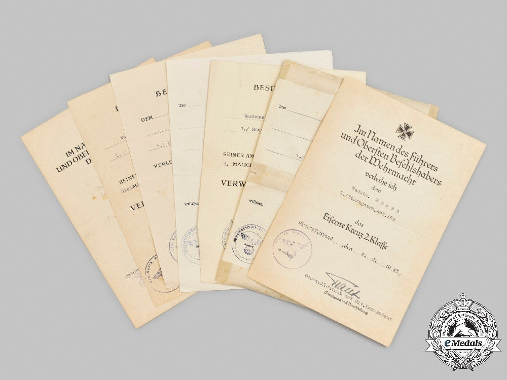 germany,_heer._a_lot_of_award_documents_to_wachtmeister_josef_bross,_tank_destroyer_unit_c2021_212_mnc9517