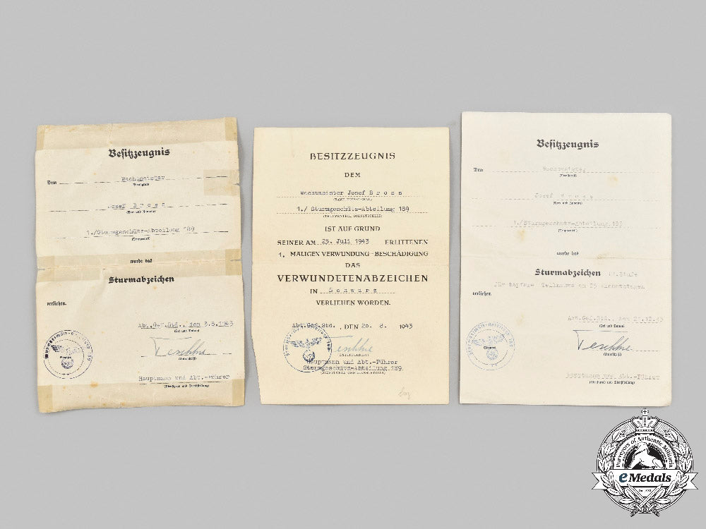 germany,_heer._a_lot_of_award_documents_to_wachtmeister_josef_bross,_tank_destroyer_unit_c2021_213_mnc9519