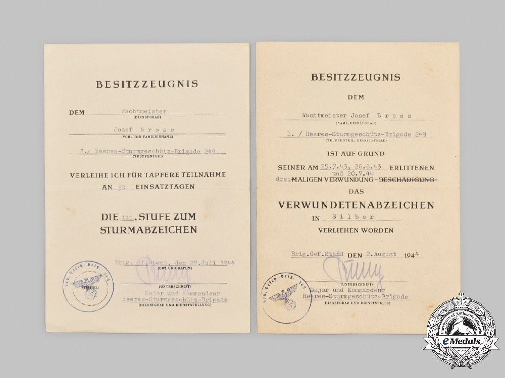 germany,_heer._a_lot_of_award_documents_to_wachtmeister_josef_bross,_tank_destroyer_unit_c2021_214_mnc9520