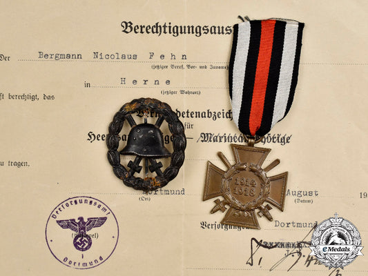 germany,_imperial._a_pair_of_first_world_war_decorations,_with_third_reich_period_document,_to_bergmann_nicholas_fehn_c2021_258_mnc9386