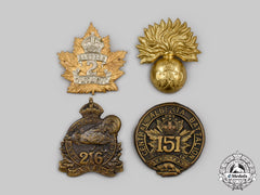 Canada. A First And Second War Lot Of Four Cap Badges