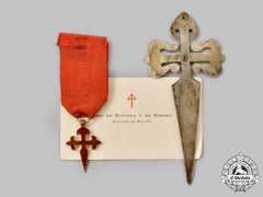 Spain, Kingdom. A Military Order Of Santiago, Knight Badge And Cape Badges