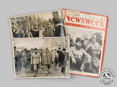 Yugoslavia, Serbia. Two Second War Chetniks Group Photographs And A Newsweek Magazine
