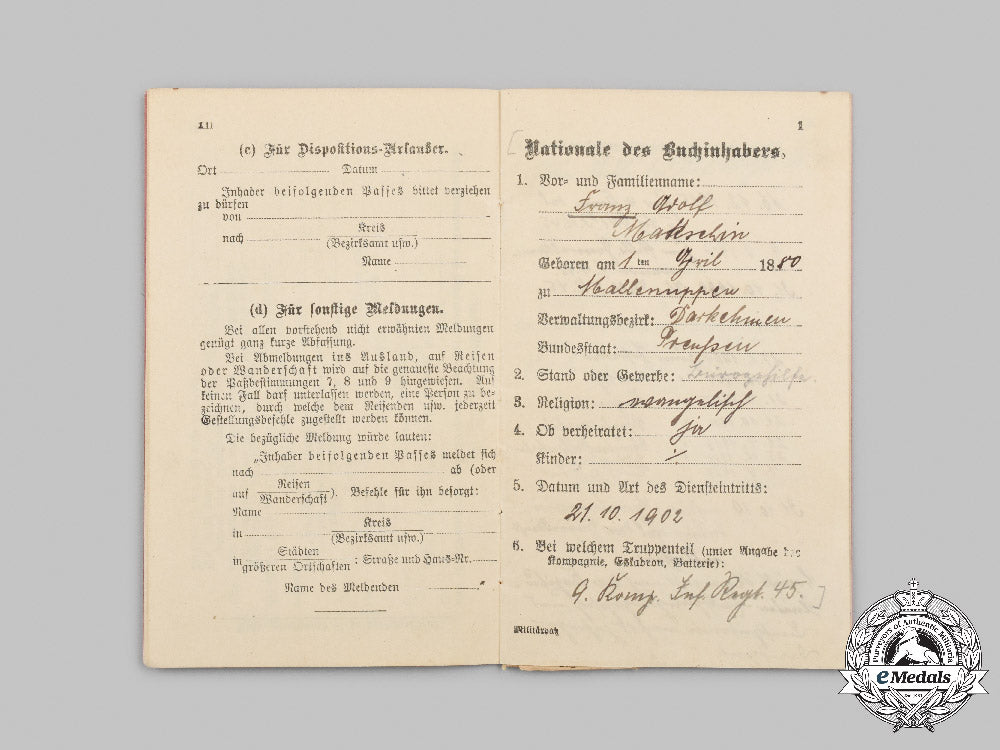 germany,_imperial._a_lot_of_militärpäße_c2021_396emd_481