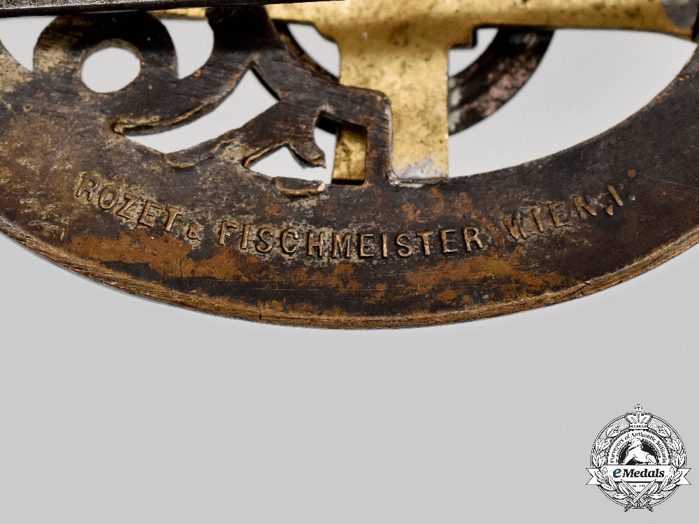 austria-_hungary,_empire._an_infantry_regiment_hoch-_und_deutschmeister_nr.4_commemorative_badge,_by_rozet&_fischmeister_c2021_451_mnc7167