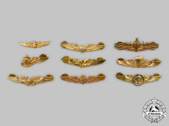 United States. A Lot Of Nine United States Navy (Usn) Badges