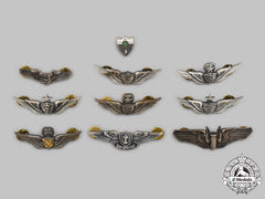 United States. A Lot Of Nine Air Force And Army Badges