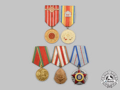 Romania, People's Republic, Socialist Republic. A Lot Of Five Medals
