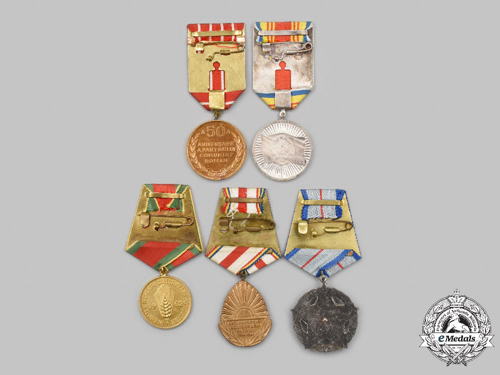 romania,_people's_republic,_socialist_republic._a_lot_of_five_medals_c2021_543emd_4100_1