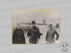 Yugoslavia, Serbia. A Chetnik Soldier With A Catholic Priest And A German Officer Photograph, C. 1943