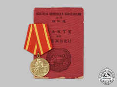 Romania, Republic. A Gold Medal For 50 Years Of The Peasants' Revolt Issued To Gheorghe Gheorghiu-Dej