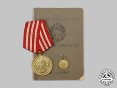 Romania, Republic. A Gold Medal For Liberation From The Fascist Yoke, Belonging To Gheorghe Gheorghiu-Dej