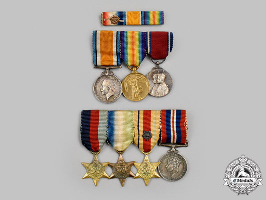 united_kingdom._two_first_war_and_second_war_miniature_groups_and_ribbon_bar_c2021_793_mnc7709