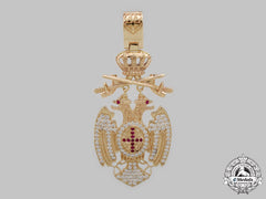 Serbia. A Gold Order Of The White Eagle Pendant With Diamonds And Rubies