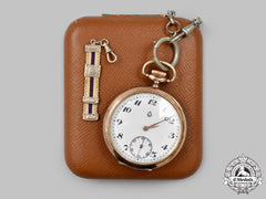 Germany, Third Reich. A Commemorative Silver Pocket Watch, With Case, For 40 Years Of Copper Mining To Robert Besser