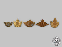 Canada, Cef & Dominion. A Lot Of Five Regimental Badges