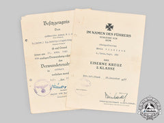 Germany, Heer. A Pair Of Award Documents To Obergefreiter Edwin Windisch