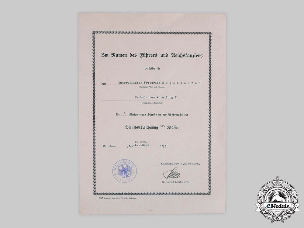 germany,_heer._a_long_service_award_iv_class_document,_signed_by_generalleutnant_franz_halder(_kc)_c20259_emd2853