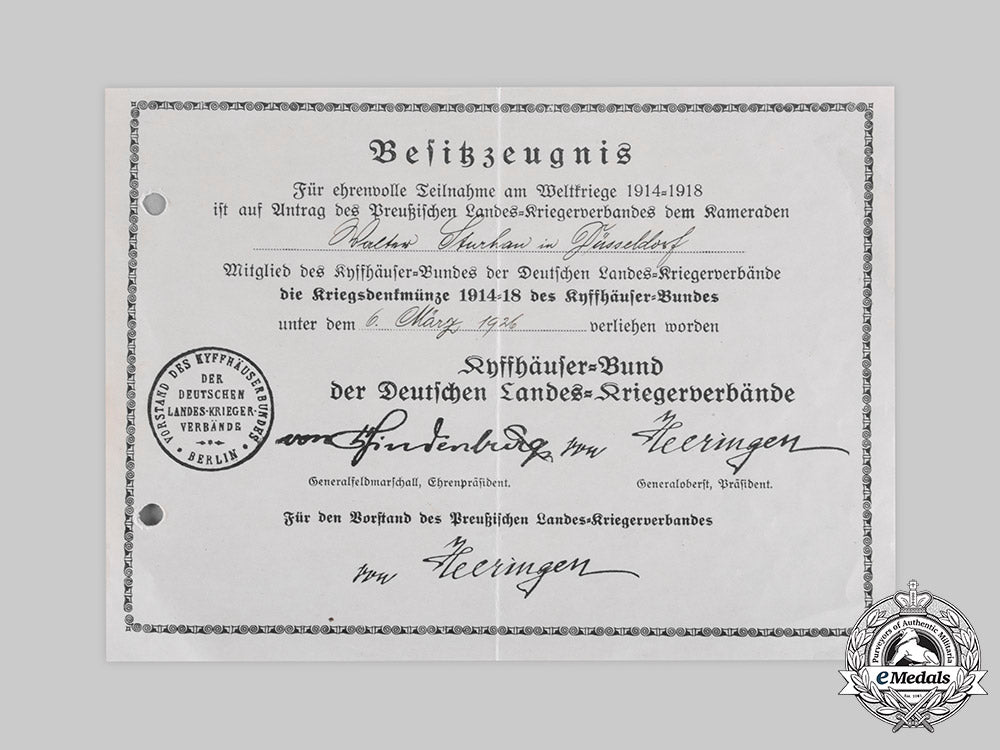 germany,_weimar_republic._a_kyffhäuser_league_war_medal_certificate_to_walter_sturhan_c20261_emd2858_2_1