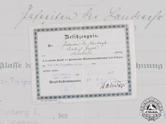 Germany, Imperial. A Landwehr Long Service Award Ii Class Document To Gefreiter Geyer, 1914