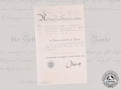 Germany, Imperial. A Life Saving Medal Certificate To Senior Policeman, 1917