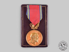 Mecklenburg-Schwerin, Grand Duchy. A Friedrich Franz Ii Bronze Merit Medal, With Case, By Kullrich, C. 1900