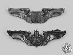Unites States. A Set Of Usaaf Pilots Wings And Post War Bombardier Wings