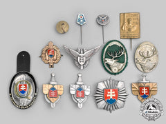 Slovakia, Republic. Lot Of Thirteen Armed Forces Badges