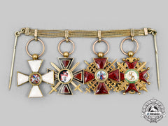 Russia, Imperial. A Superb Miniature Group Of Orders, Mounted On The Gold Chain