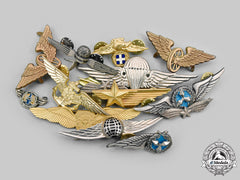 International. A Lot Of Sixteen Miscellaneous Air Force, Paratrooper And Transport Badges