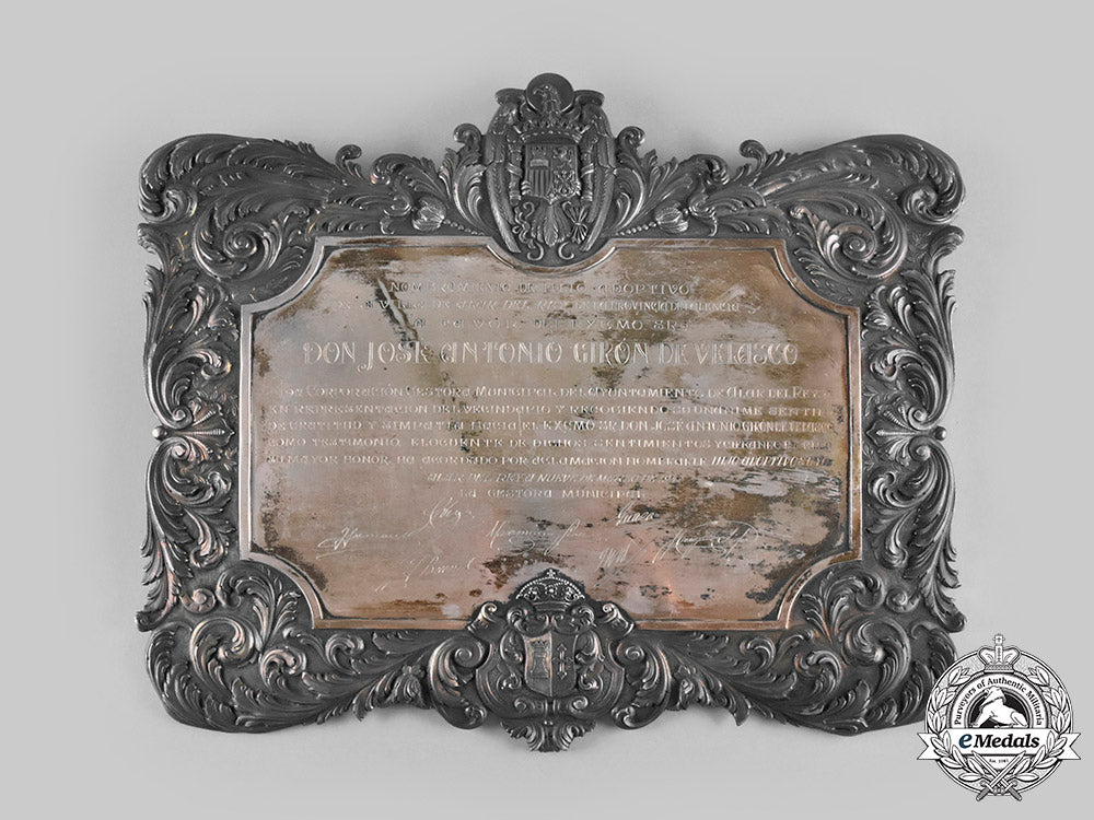 spain,_fascist_state._a_presentation_plaque&_gold_miniature_awards_to_don_josé_antonio_girón_de_velasco,_c20537_mnc0777_1