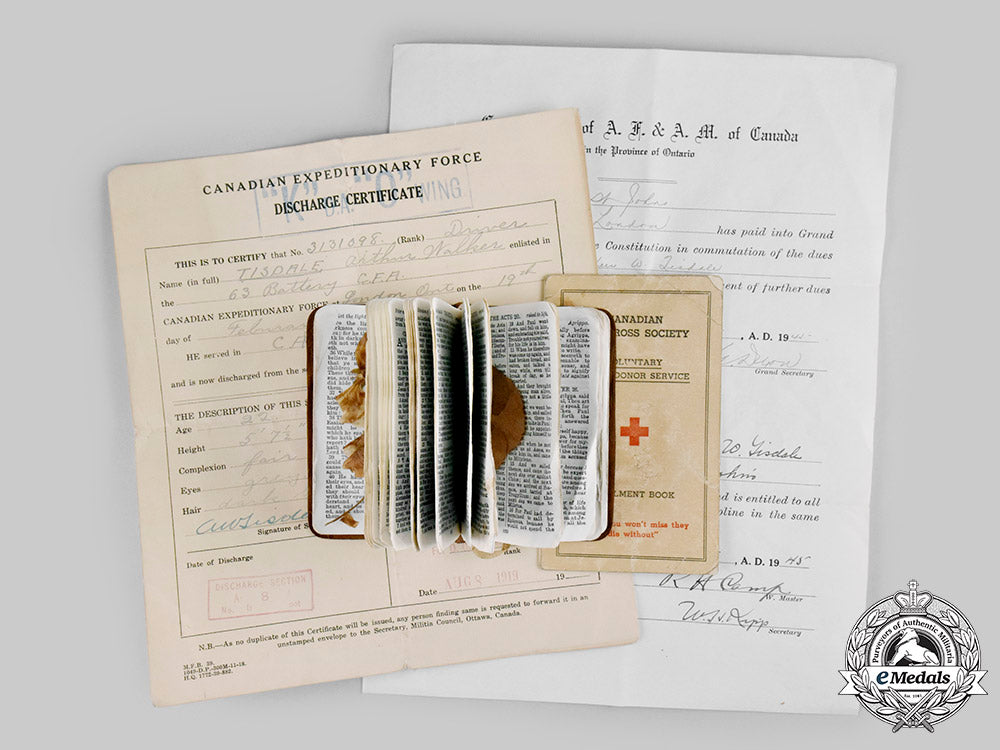canada._a_lot_of_canadian_documents_and_pocket_bible_to_arthur_w._tisdale,1918_c20539_mnc0831_1