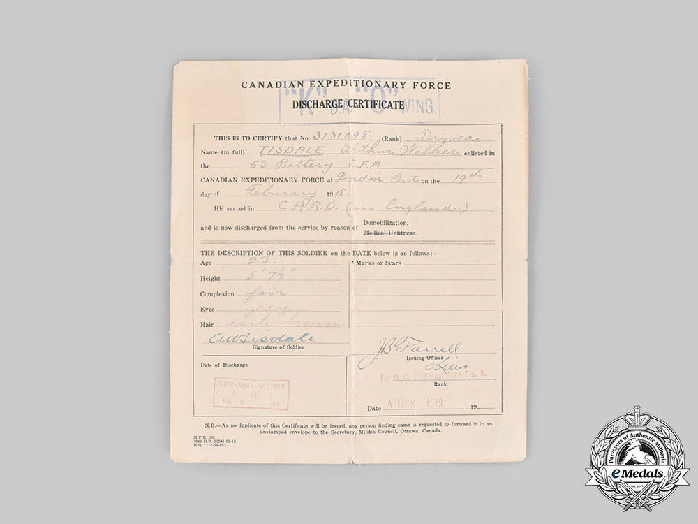 canada._a_lot_of_canadian_documents_and_pocket_bible_to_arthur_w._tisdale,1918_c20540_mnc0583_1