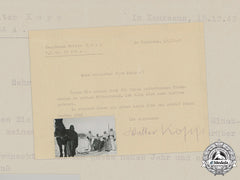 Germany, Heer. A Signed Thank You Note By Kc Winner Hauptmann Walter Kopp, 1942