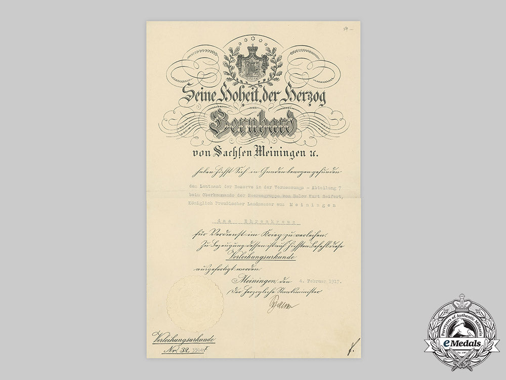 saxe-_meiningen,_duchy._an_honour_cross_for_war_merit_document_to_leutnant_kurt_seifert,1917_c20639m182_2245--copy