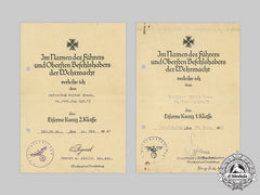 Germany, Heer. An Ek1 And Ek2 Certificate To Mountain Trooper Walter Braun