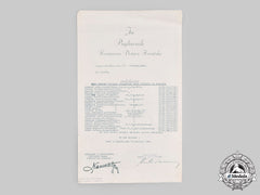 Croatia, Independent State. A 1944 Bravery Medal Award Nominee List, With Ante Pavelić Signature