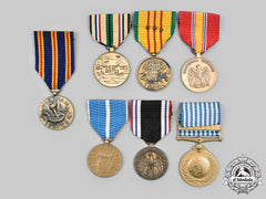 United States. A Lot Of Seven Campaign Service Medals